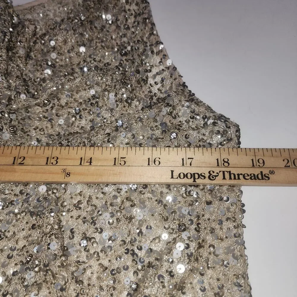 Alice + Olivia Dress Womens 6 Sequins Cocktail Party Event New Year Romantic - Picture 8 of 10